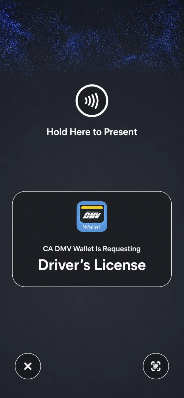Illustrative California Wallet mobile ID presentation prompt